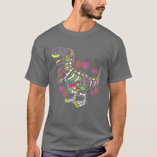 Dia De Muertos Trex Sugar Skull mexikanisches Hall T-Shirt