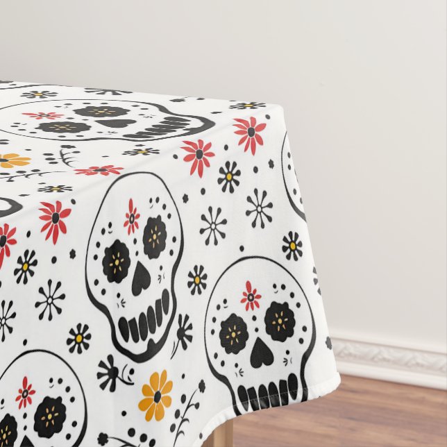 💀 Día de Muertos, Zuckerschädel Tischdecke (Beispiel)