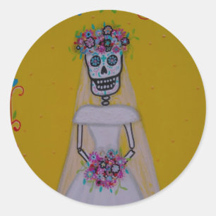 DIA DEL MUERTOS BRIDE RUNDER AUFKLEBER