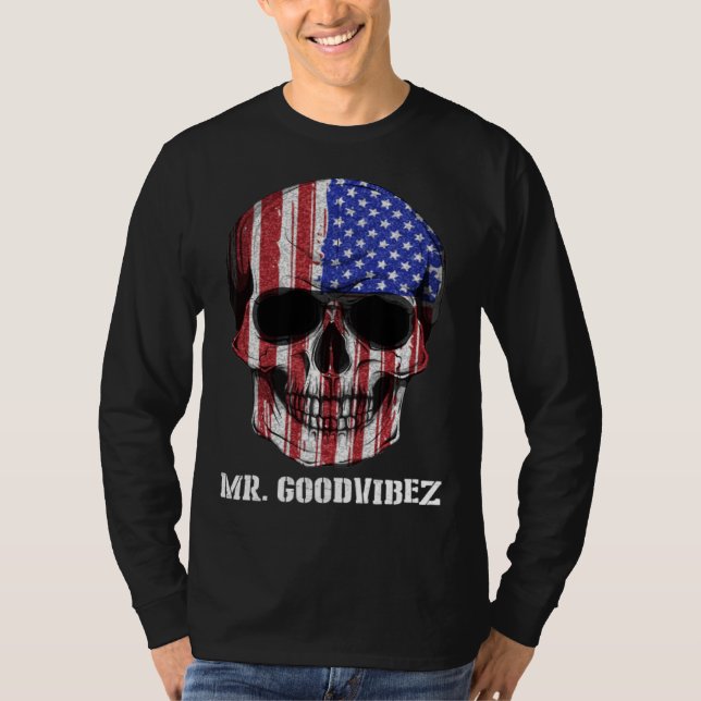 Dia Los Muertos Skull America T-Shirt (Vorderseite)