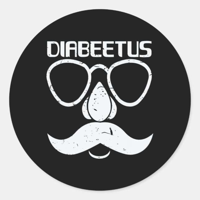 Diabeetus Beard Diabetes Awareness Geschenk Runder Aufkleber (Vorderseite)