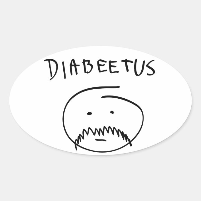 Diabeetus (Sketch-Version) Ovaler Aufkleber (Vorderseite)