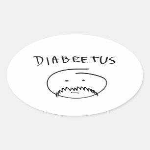 Diabeetus (Skizze-Version) Ovaler Aufkleber