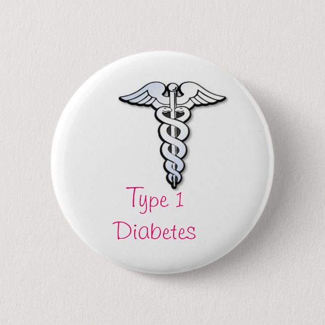 Diabetes-Abzeichen - Rosa Button (Vorderseite)