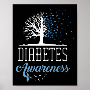 Diabetes-Aufklärungsmonat Vintage Schmetterling T1 Poster