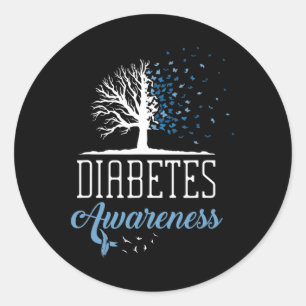 Diabetes-Aufklärungsmonat Vintage Schmetterling T1 Runder Aufkleber