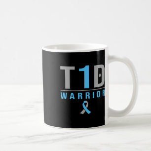 Diabetes-Aware T1d Warrior Blue Gray Ribbon Typ 1 Kaffeetasse