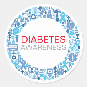 Diabetes Awareness Blue Circle Sticker