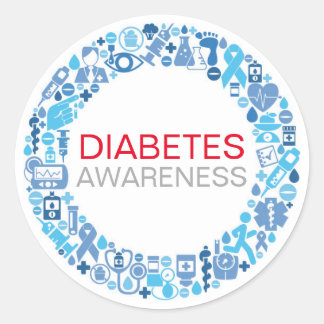 Diabetes Awareness Blue Circle Sticker