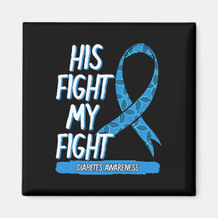 Diabetes Awareness Blue Fight Ribbon DM Diabetiker Magnet