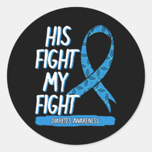 Diabetes Awareness Blue Fight Ribbon DM Diabetiker Runder Aufkleber