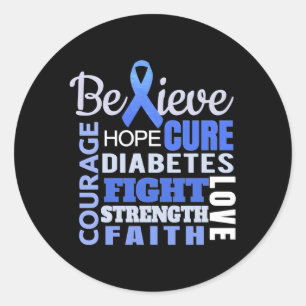 Diabetes Awareness Blue Ribbon Diabetes Runder Aufkleber