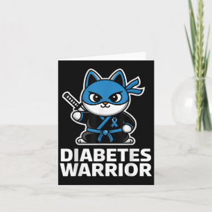 Diabetes Awareness Blue Ribbon Ninja Katzendiabete Karte