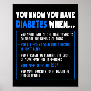 Diabetes Awareness Diabetes Typ 1 Fun Puff oder Qu Poster