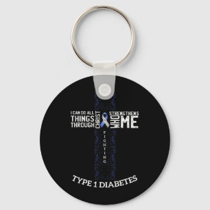 Diabetes Awareness Diabetic Warrior Gift T-Shirt Schlüsselanhänger
