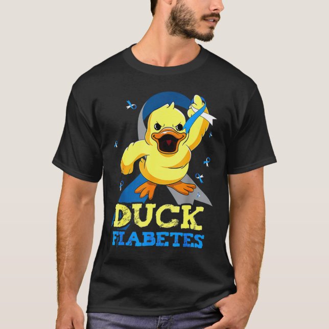 Diabetes Awareness Duck Fiabetes for Mens T-Shirt (Vorderseite)