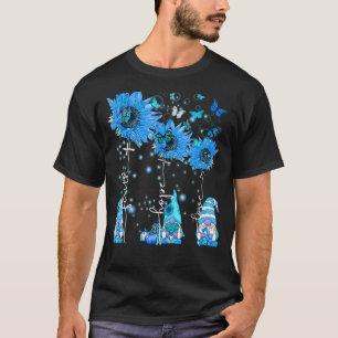 Diabetes Awareness Faith Hope Liebe Gnome Blue Rib T-Shirt