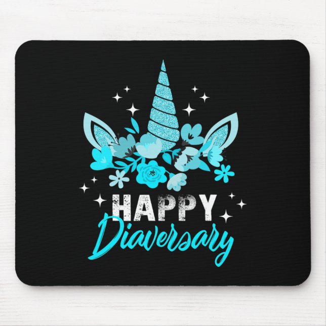 Diabetes Awareness Happy Diaversary Niedlich T Mousepad (Vorne)