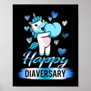 Diabetes Awareness Happy Diaversary Niedlich T Poster