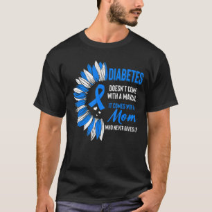 Diabetes Awareness Mama Mutter Sonnenblume Blauer T-Shirt