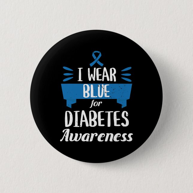 Diabetes Awareness Monat I Tragen Blue T1 T2 Button (Vorderseite)