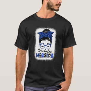 Diabetes Awareness Monat Typ T1D T2D Messy Bun Wa T-Shirt