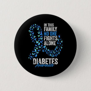 Diabetes Awareness Mont Butterfells Blue Ribbon Button