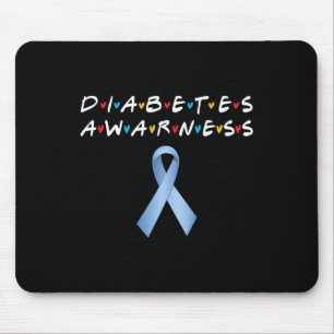 Diabetes Awareness Month Blue Ribbon Diabetic Appl Mousepad