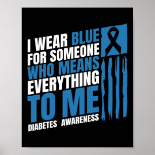 Diabetes Awareness Month Messy Bun Mother T1 T2 Poster