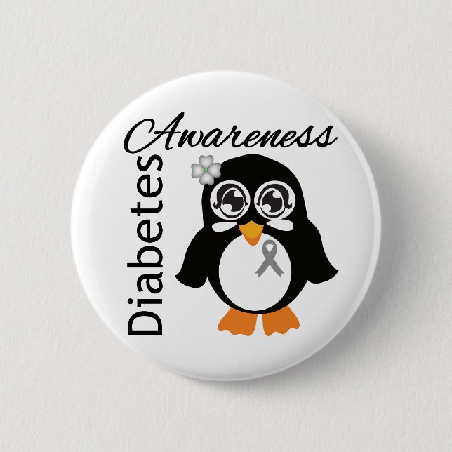 Diabetes Awareness Penguin Button (Vorderseite)