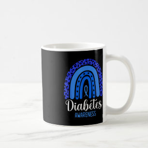 Diabetes Awareness Rainbow Blue Ribbon Fight T1 T2 Kaffeetasse