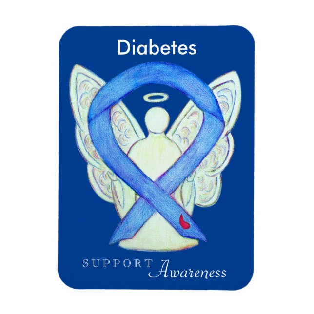 Diabetes Awareness Ribbon Angel Art Kühlschrankmag Magnet (Vertikal)