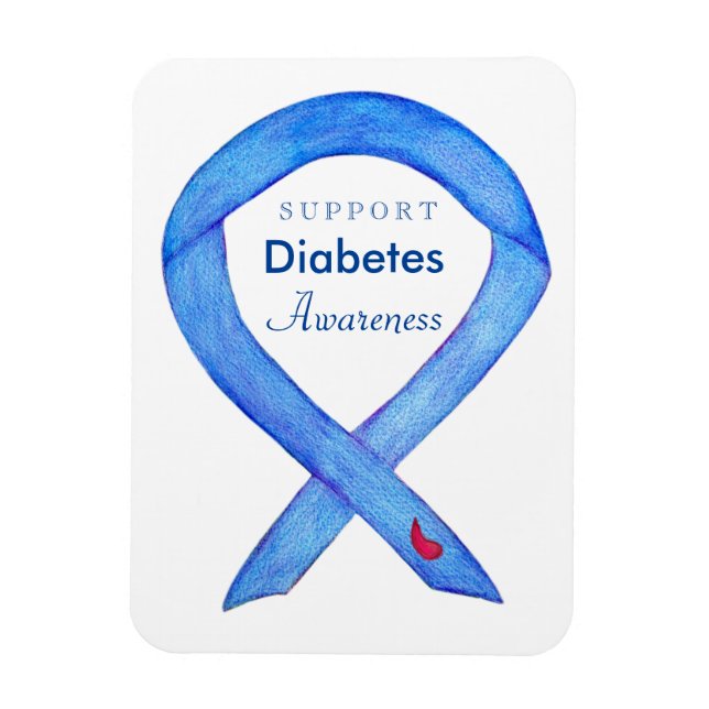 Diabetes Awareness Ribbon Art Custom Kühlschrankma Magnet (Vertikal)
