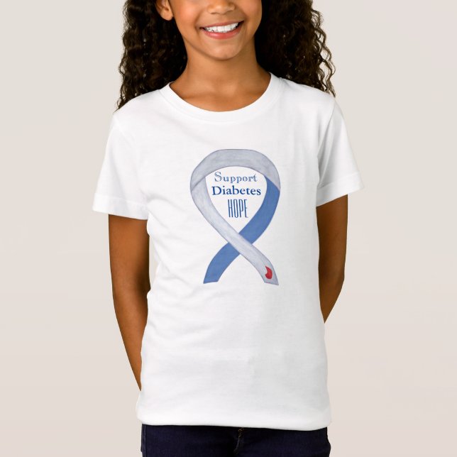 Diabetes Awareness Ribbon Art Custom T - Shirt (Vorderseite)