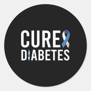 Diabetes Awareness Ribbon Cure Typ 1 Diabetes Runder Aufkleber