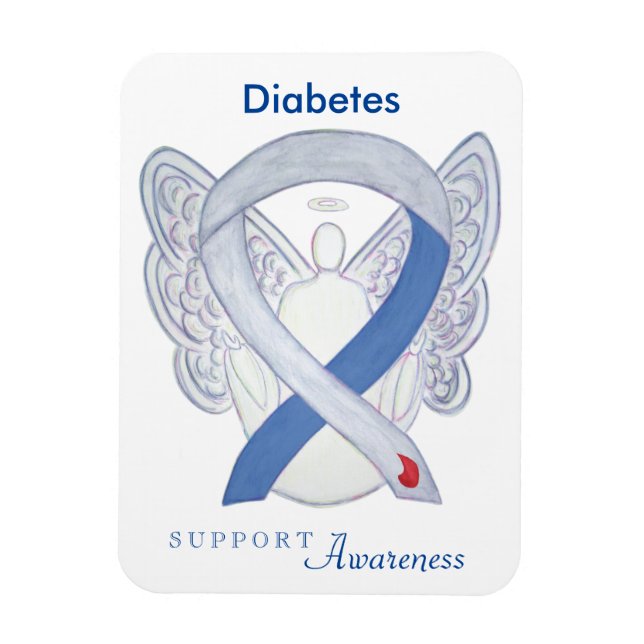 Diabetes Awareness Ribbon Engel Custom Art Magnete (Vertikal)