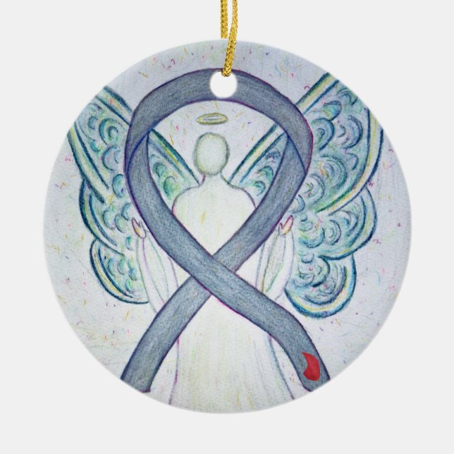 Diabetes Awareness Ribbon Engel Custom Ornament (Vorne)