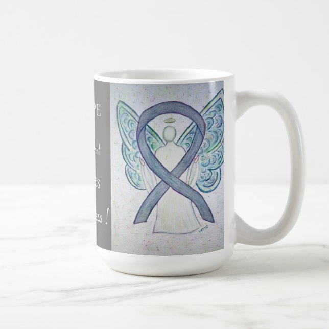 Diabetes Awareness Ribbon Engel Custom Tasse (Rechts)
