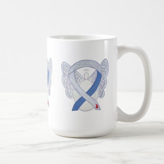 Diabetes Awareness Ribbon IDDM Angel Art Tasse (Rechts)