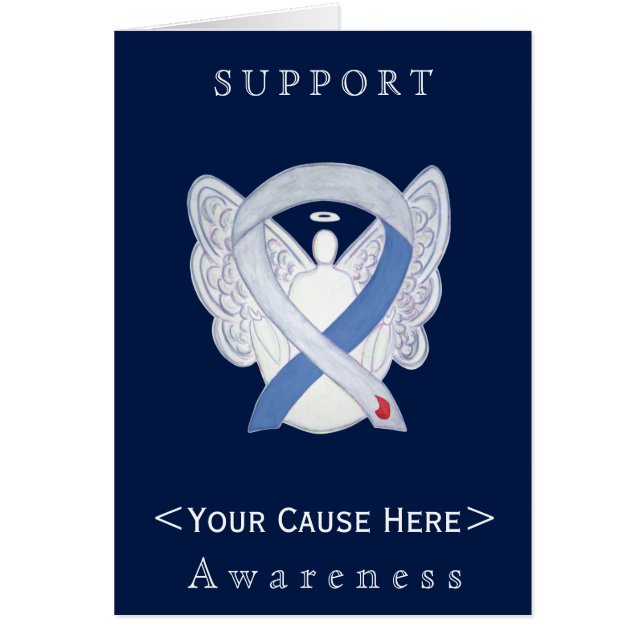 Diabetes Awareness Ribbon IDDM Angel Custom Card (Vorne)