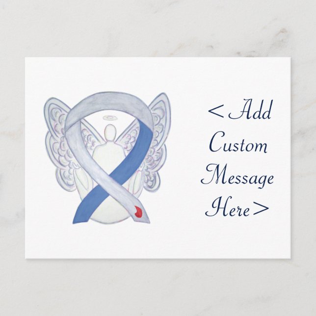 Diabetes Awareness Ribbon IDDM Angel Postcard Postkarte (Vorderseite)