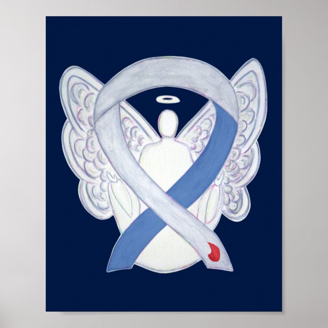 Diabetes Awareness Ribbon IDDM Angel Poster Print (Vorne)