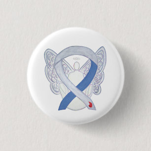Diabetes Awareness Ribbon IDDM Custom Angel Button