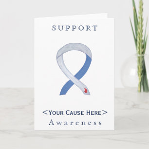 Diabetes Awareness Ribbon IDDM Custom Note Card Karte