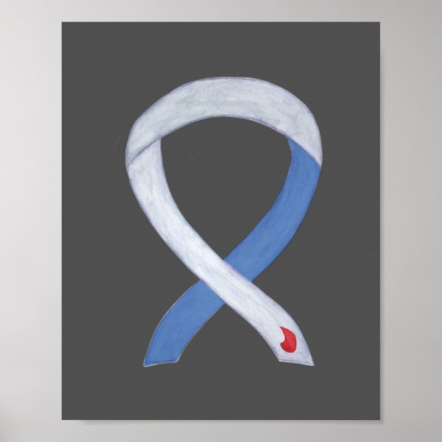 Diabetes Awareness Ribbon IDDM Custom Poster Print (Vorne)