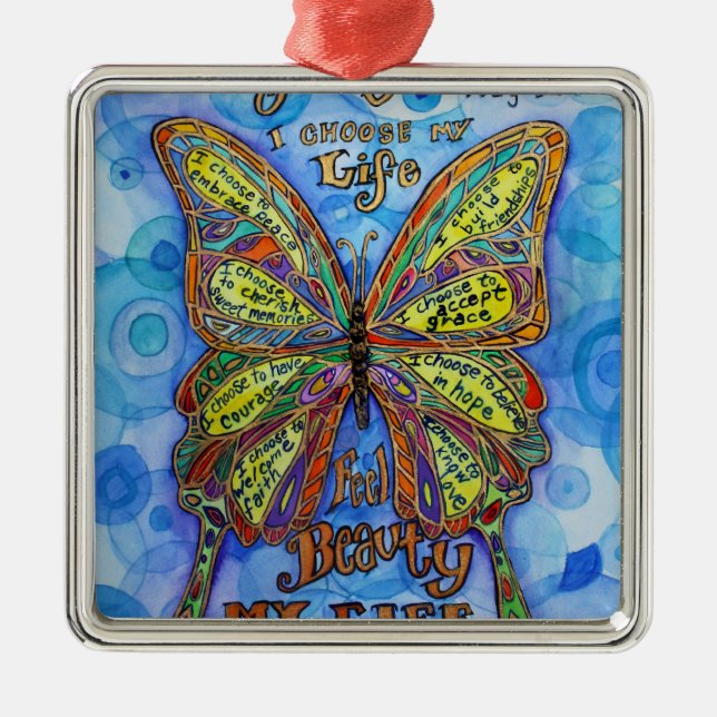 Diabetes Awareness Support Butterfly Art Ornamente (Vorne)