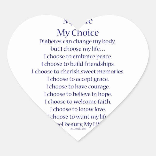 Diabetes Awareness Support Gedicht Decal Stickers (Vorderseite)