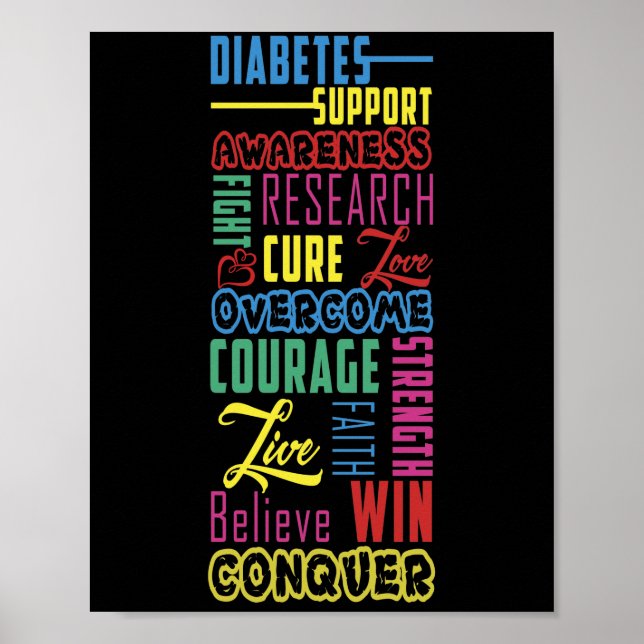 Diabetes Awareness Support Montag Walk Poster (Vorne)