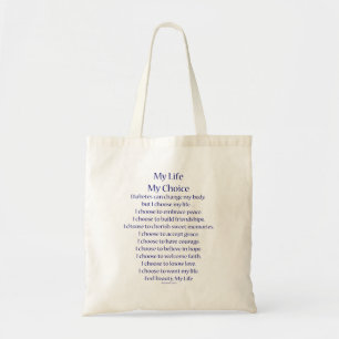 Diabetes Awareness Support Poem Tote Bags Tragetasche