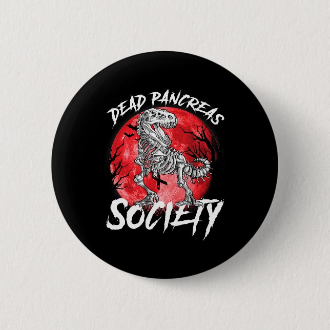 Diabetes Awareness Toten Pankreas Gesellschaft Hal Button (Vorderseite)